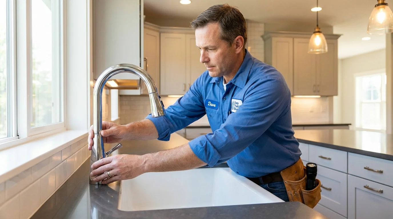 Kitchen faucet installation by Johns Plumbing LLC in Stonington